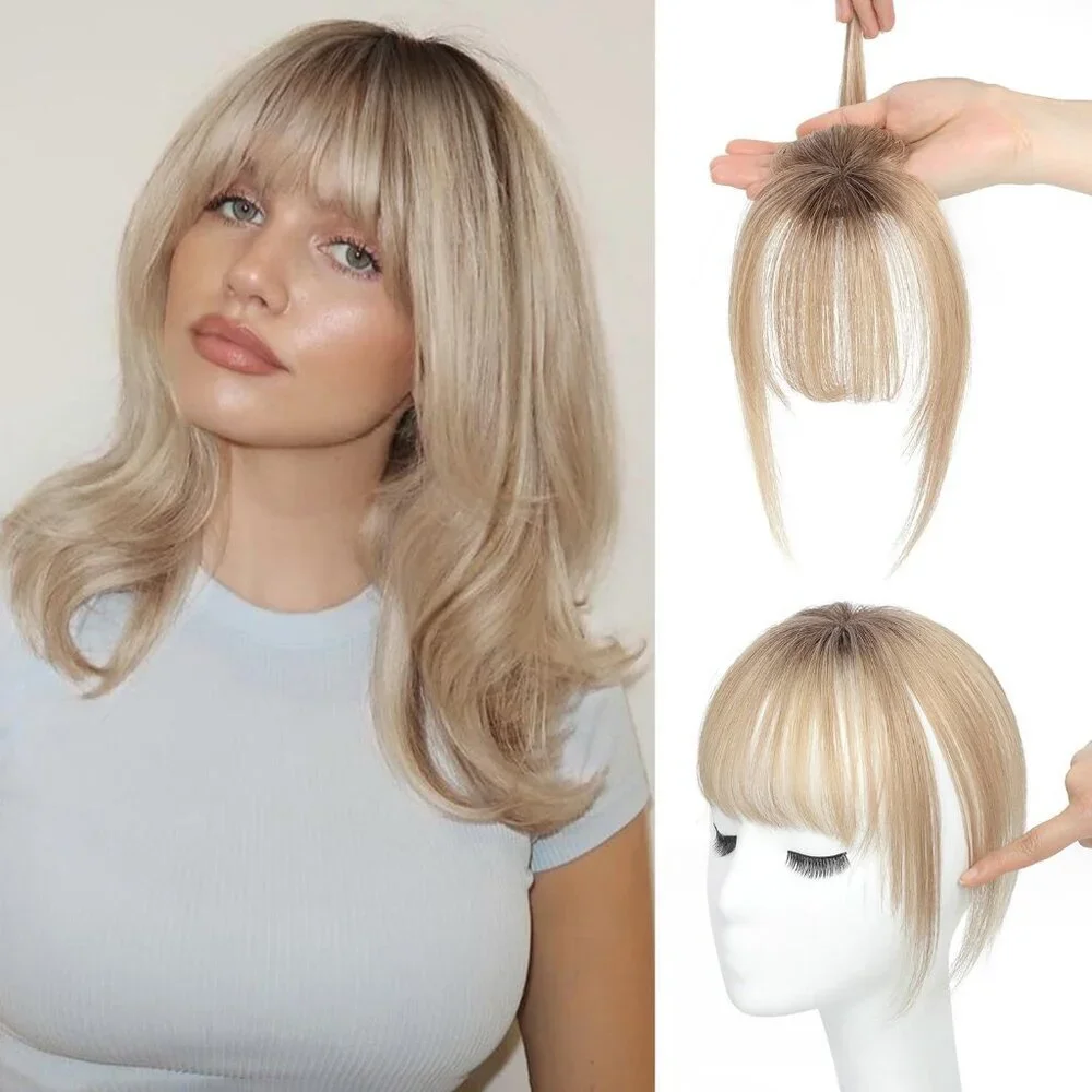 Human Hair Clip in Bangs 360° Coverage Easy to Use Natural Look Daily Use